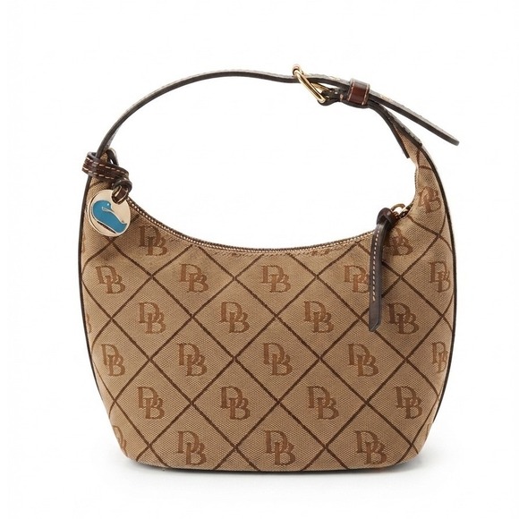 Dooney & Bourke Handbags - Flawed Gem! Dooney & Bourke Monogram Canvas Hobo Shoulder Bag Classic K7453142